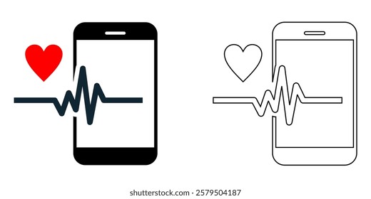 M-Health icon vector, mobile healthcare, telemedicine and digital medical services, health apps, online consultations, remote monitoring and medical technology, pictogram symbol ui and ux design