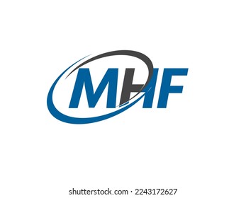 MHF letter creative modern elegant swoosh logo design
