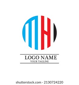 Mhi letter logo vector icon template stock illustration