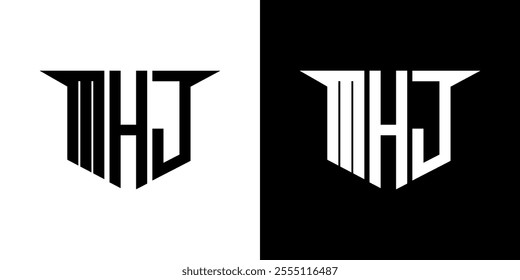 MHJ letter logo design with white background in illustrator, vector logo modern alphabet font overlap style, calligraphy designs for logo, Poster, Invitation, etc.