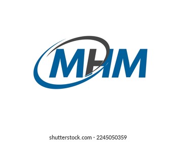 Letra MHM diseño creativo elegante del logo de swoosh