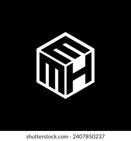 MHM letter logo design with black background in illustrator. Vector logo, calligraphy designs for logo, Poster, Invitation, etc.