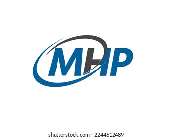 Letra MHP diseño creativo elegante del logo de swoosh
