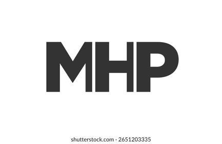 MHP logo design template with strong and modern bold text. Initial based vector logotype featuring simple and minimal typography. Trendy company identity ideal for businesses brand presence.