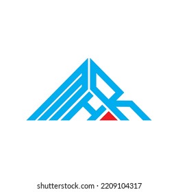MHR letter logo creative design with vector graphic, MHR simple and modern logo in triangle shape.