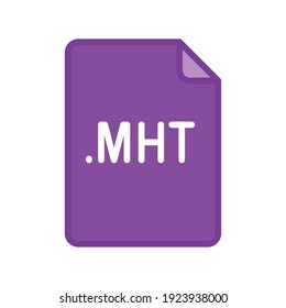 MHT file format filled outline icon. Linear style sign for mobile concept and web design. Simple color symbol. Vector illustration isolated on white background. EPS 10.