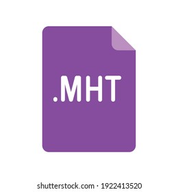 MHT file format flat icon. Linear style sign for mobile concept and web design. Simple color symbol. Vector illustration isolated on white background. EPS 10.