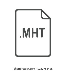 MHT file format line icon. Linear style sign for mobile concept and web design. Simple outline symbol. Vector illustration isolated on white background. EPS 10.
