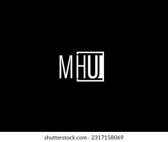 MHU Logo and Graphics Design, Modern and Sleek Vector Art and Icons isolated on black background