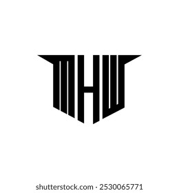 MHW letter logo design with white background in illustrator, vector logo modern alphabet font overlap style, calligraphy designs for logo, Poster, Invitation, etc.