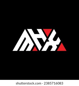MHX Dreieck-Buchstaben Logo Design mit Dreiecksform. MHX Dreieck Logo Design Monogramm. MHX Dreieck-Vektorlogo-Vorlage mit roter Farbe. MHX dreieckiges Logo Einfach, elegant und luxuriös.