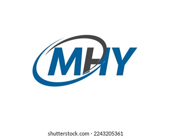 Letra MHY diseño creativo elegante del logo de swoosh