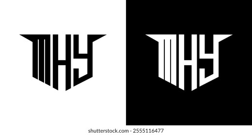 MHY letter logo design with white background in illustrator, vector logo modern alphabet font overlap style, calligraphy designs for logo, Poster, Invitation, etc.