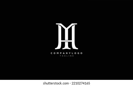 MHY YHM Abstract initial monogram letter alphabet logo design