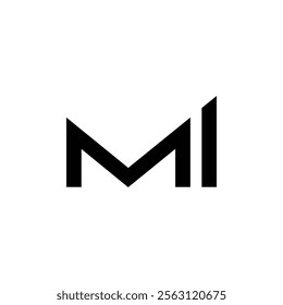 mi abstract alphabet font initial simple vector logo design