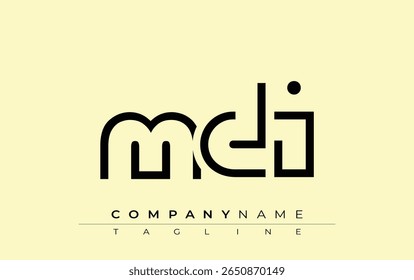 Design de letra abstrata MI. Design de logotipo comercial moderno com tipografia abstrata e estilo contemporâneo