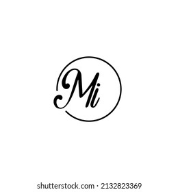 MI circle feminine concept initial logo best for beauty and fashion