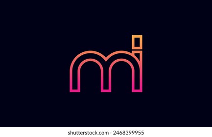 MI Creative And Modern MI Logo. Initial Letter MI Logo Design on Black Background.