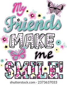 mi friend smile graphic tees for girl design