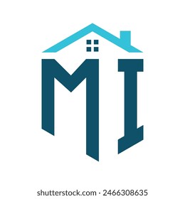 MI House Logo Design Template. Letter MI Logo for Real Estate, Construction or any House Related Business