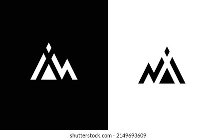 MI, IM Abstract initial monogram letter alphabet logo design