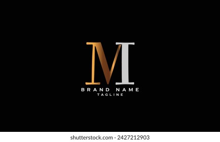 MI, IM, Abstract initial monogram letter alphabet logo design