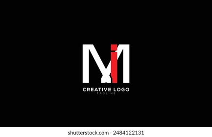 MI IM Abstract initial monogram letter alphabet logo design