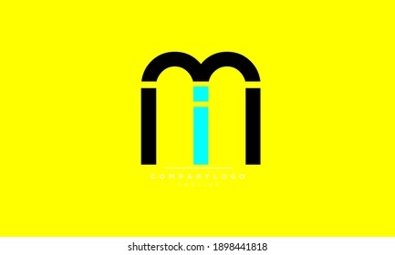 MI IM abstract initials monogram letter text symbol alphabet logo design