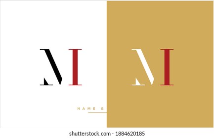 MI ,IM  Abstract Letters Logo Monogram