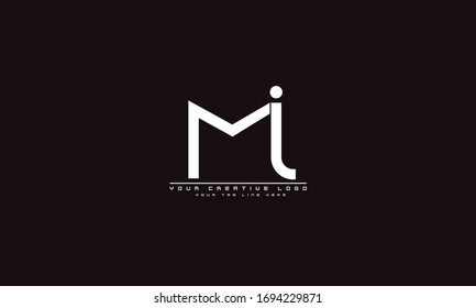 MI IM abstract vector logo monogram template