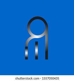 mi or im logo with a blue background