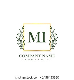 MI Initial beauty floral logo template