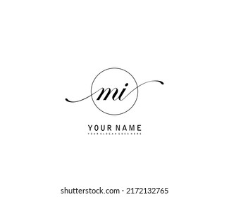 MI Initial beauty monogram logo vector