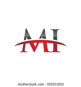 MI initial company red swoosh logo