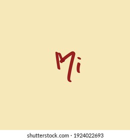 Mi initial handwriting 
Mi handwritten logo for identity