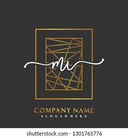 MI Initial Handwriting logo template vector