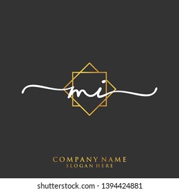 MI Initial handwriting logo template