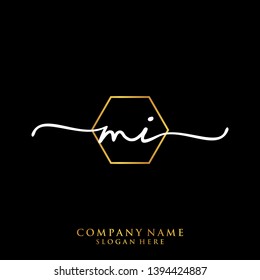 MI Initial handwriting logo template