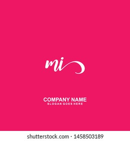 MI Initial handwriting logo vector