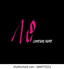 Mi Initial handwriting logo vector