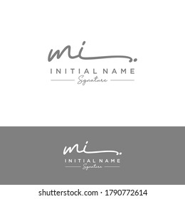 MI Initial letter handwriting and signature logo.