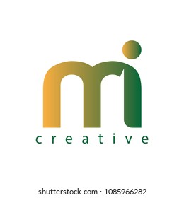 mi initial letter logo creative 