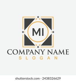 MI initial letter logo design for company branding or business