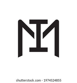mi initial letter vector logo