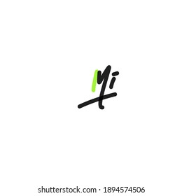 Mi initial letters handwriting logo for identity