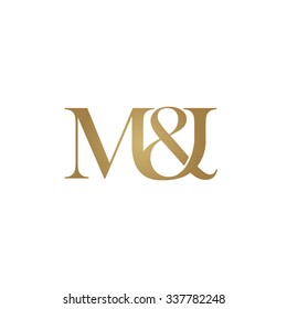 M&I Initial logo. Ampersand monogram golden logo