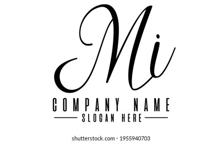 MI initial Logo Template,M And I Logo vector design 
