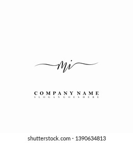MI Initial luxury handwriting logo vector