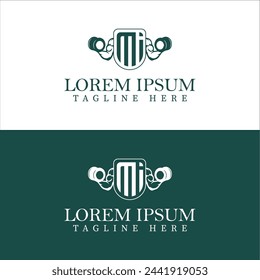 Mi initial monogram for fitnes or gym logo with creative style design.	
