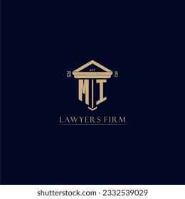 MI initial monogram lawfirm logo with pillar design